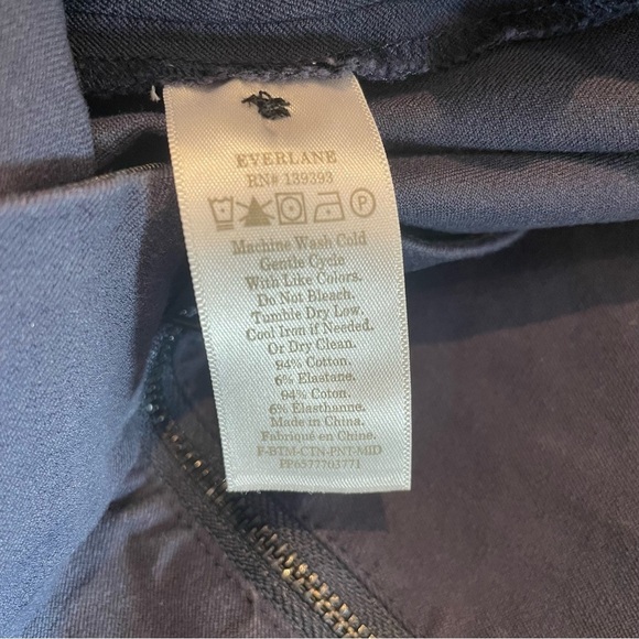 Everlane Cropped Side Zip Workpants Navy Blue Women's Sz 10 - Picture 9 of 10